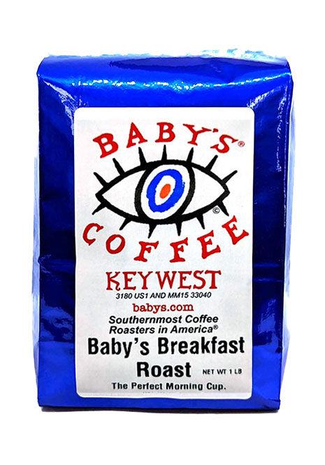 Bag of Baby's Breakfast Roast coffee from Baby's Coffee Key West, the perfect morning cup