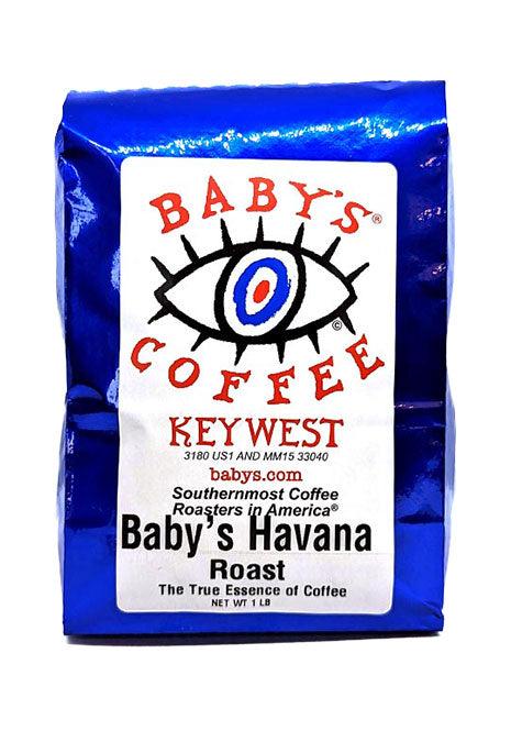 Baby’s Havana Roast® coffee bag from Baby’s Coffee Key West with the true essence of coffee